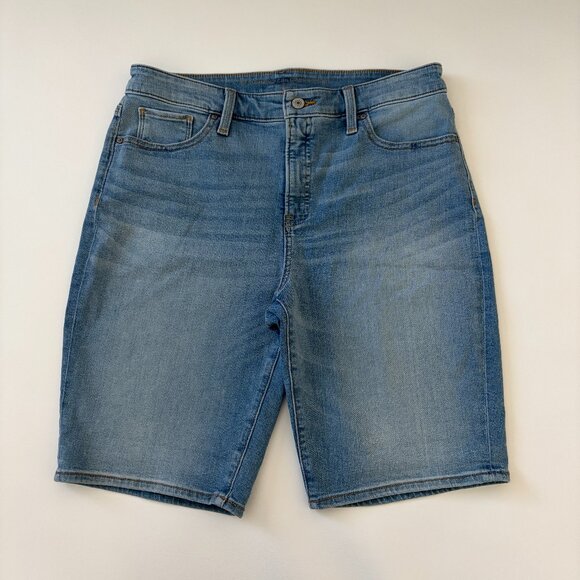 Chico's Shorts Womens 8 Blue Hi-Rise So Slimming Girlfriend Short Stretch Denim - Picture 1 of 12